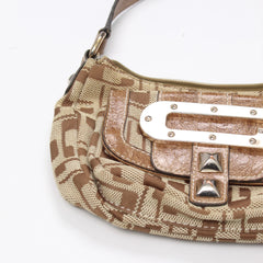 Guess Handtasche Y2K Beige Gold Damen Baumwolle Kunstleder – Nahaufnahme-3