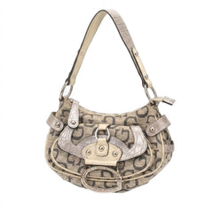 Guess Handtasche Y2K Beige Grau Damen Baumwolle PVC – Vorderansicht