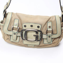 Guess Handtasche Y2K Beige Grün Damen Baumwolle – Nahaufnahme-1