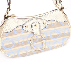 Guess Handtasche Y2K Beige Hellblau Damen Baumwolle Kunstleder – Nahaufnahme-1