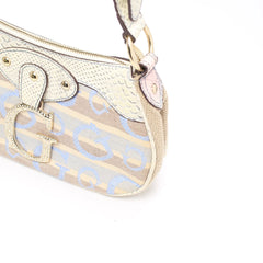 Guess Handtasche Y2K Beige Hellblau Damen Baumwolle Kunstleder – Nahaufnahme-3