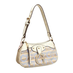 Guess Handtasche Y2K Beige Hellblau Damen Baumwolle Kunstleder – Vorderansicht