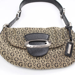 Guess Handtasche Y2K Beige Schwarz Damen Baumwolle – Nahaufnahme-1
