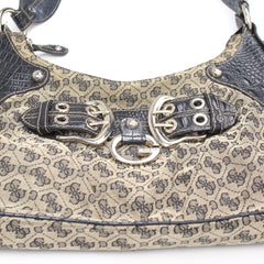 Guess Handtasche Y2K Beige Schwarz Damen Baumwolle PVC – Nahaufnahme-1
