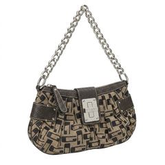 Guess Handtasche Y2K Beige Schwarz Damen Leder, Polyester – Vorderansicht