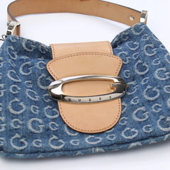 Guess Handtasche Y2K Blau Beige Damen Baumwolle – Nahaufnahme-1