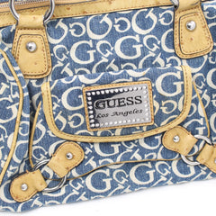 Guess Handtasche Y2K Blau Beige Damen Baumwolle PVC – Nahaufnahme-1