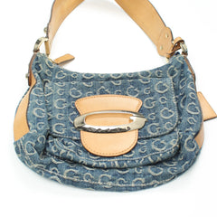 Guess Handtasche Y2K Blau Beige Damen Baumwolle Kunstleder – Nahaufnahme-1