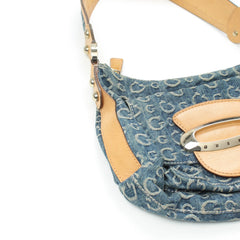 Guess Handtasche Y2K Blau Beige Damen Baumwolle Kunstleder – Nahaufnahme-3