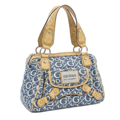 Guess Handtasche Y2K Blau Beige Damen Baumwolle PVC – Vorderansicht