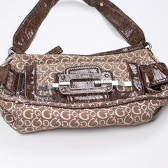 Guess Handtasche Y2K Braun Beige Damen Baumwolle – Nahaufnahme-1