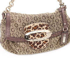 Guess Handtasche Y2K Braun Beige Damen Baumwolle PVC – Nahaufnahme-1