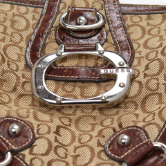 Guess Handtasche Y2K Braun Beige Damen Baumwolle – Nahaufnahme-2