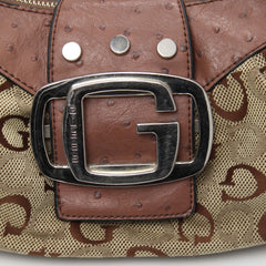 Guess Handtasche Y2K Braun Beige Damen Baumwolle – Nahaufnahme-2