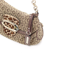 Guess Handtasche Y2K Braun Beige Damen Baumwolle PVC – Nahaufnahme-3