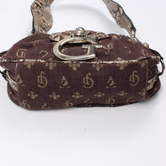 Guess Handtasche Y2K Braun Grau Damen Baumwolle – Nahaufnahme-3