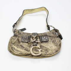 Guess Handtasche Y2K Gold Grau Damen Baumwolle – Nahaufnahme-1
