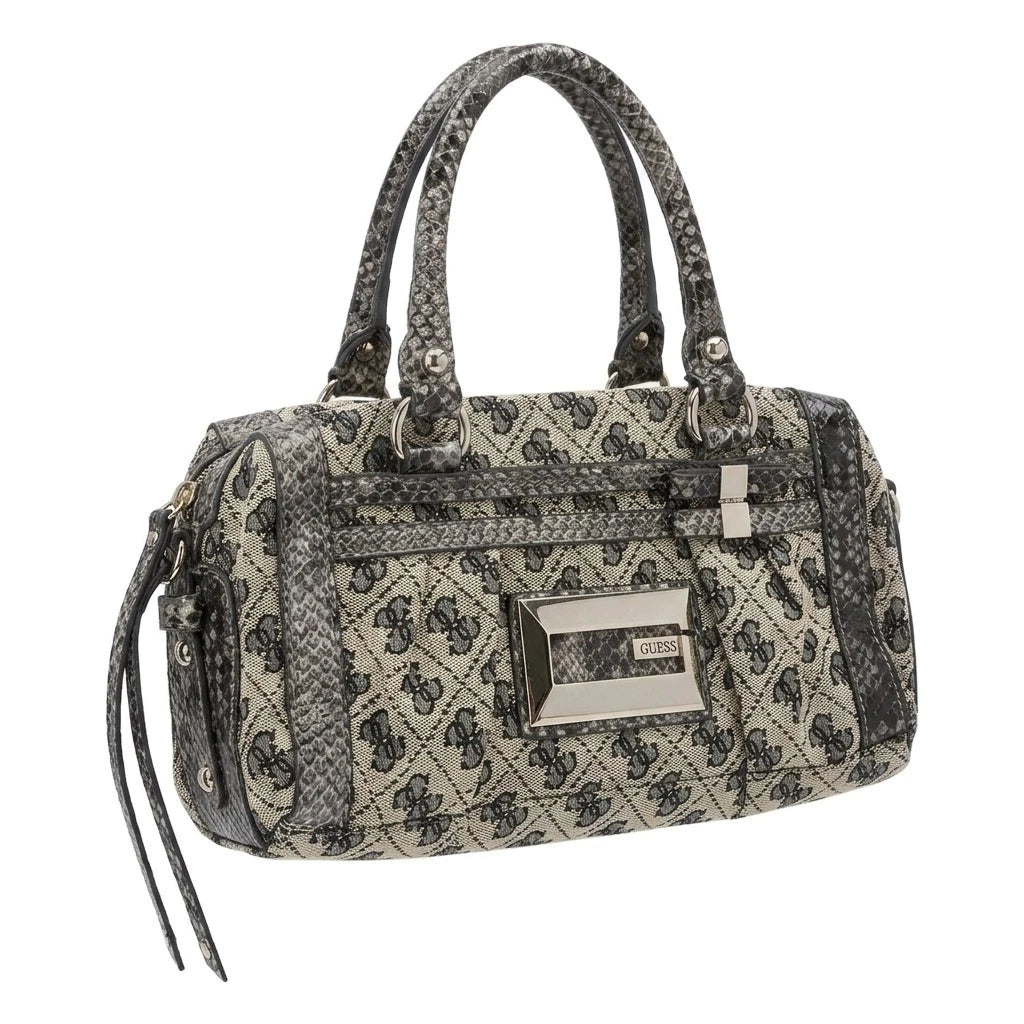 Guess Handtasche Y2K Grau Schwarz Damen Baumwolle PVC – Vorderansicht