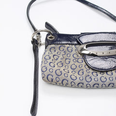 Guess Handtasche Y2K Marineblau Beige Damen Baumwolle Kunstleder – Nahaufnahme-3
