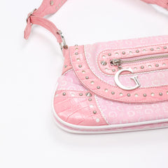 Guess Handtasche Y2K Pink Damen Baumwolle, Kunstleder – Nahaufnahme-3