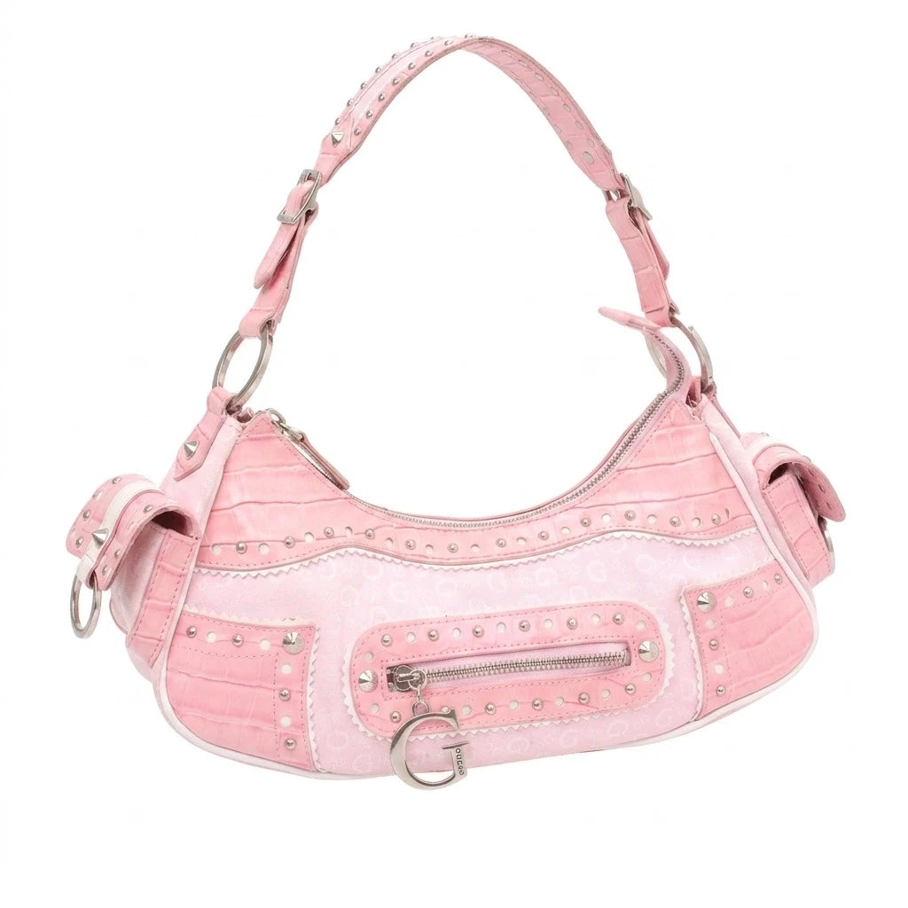 Guess Handtasche Y2K Pink Rose Damen Baumwolle Kunstleder – Vorderansicht