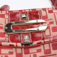 Guess Handtasche Y2K Rot Creme Damen Baumwolle – Nahaufnahme-2