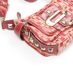 Guess Handtasche Y2K Rot Creme Damen Baumwolle – Nahaufnahme-3