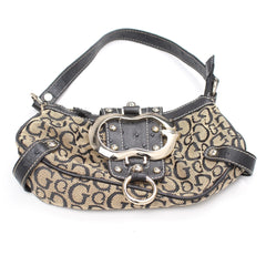 Guess Handtasche Y2K Schwarz Beige Damen Baumwolle Kunstleder – Nahaufnahme-1