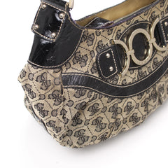 Guess Handtasche Y2K Schwarz Beige Damen Baumwolle Kunstleder – Nahaufnahme-2