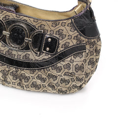 Guess Handtasche Y2K Schwarz Beige Damen Baumwolle Kunstleder – Nahaufnahme-3