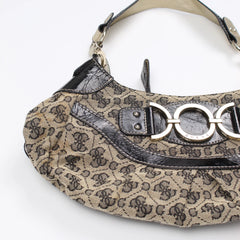Guess Handtasche Y2K Schwarz Beige Damen Polyester, Lackleder – Nahaufnahme-3