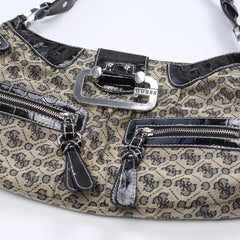 Guess Handtasche Y2K Schwarz Braun Damen Baumwolle – Nahaufnahme-1