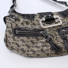 Guess Handtasche Y2K Schwarz Braun Damen Baumwolle – Nahaufnahme-3