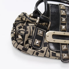Guess Handtasche Y2K Schwarz Gold Damen Baumwolle Kunstleder – Nahaufnahme-3