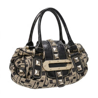 Guess Handtasche Y2K Schwarz Gold Damen Baumwolle Kunstleder – Vorderansicht