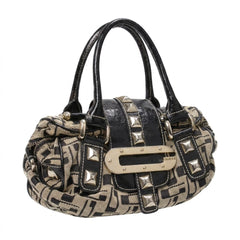 Guess Handtasche Y2K Schwarz Gold Damen Baumwolle Kunstleder – Vorderansicht