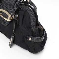 Guess Handtasche Y2K Schwarz Silber Damen Baumwolle – Nahaufnahme-4