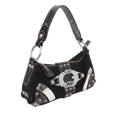 Guess Handtasche Y2K Schwarz Silber Damen Baumwolle Kunstleder – Vorderansicht