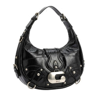 Guess Handtasche Y2K Schwarz Silber Damen Lackleder – Vorderansicht