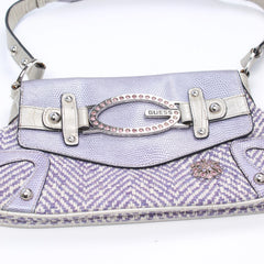 Guess Handtasche Y2K Silber Flieder Damen Baumwolle – Nahaufnahme-1