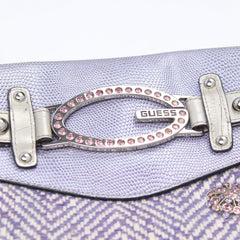 Guess Handtasche Y2K Silber Flieder Damen Baumwolle – Nahaufnahme-2