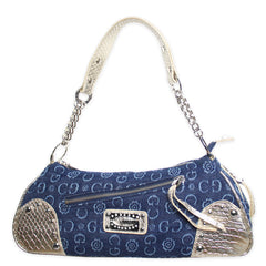 Gussaci Vintage Gold Pattern Dunkles Denim Bag