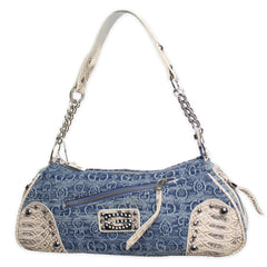 Gussaci Vintage Snake Pattern Helles Denim Bag