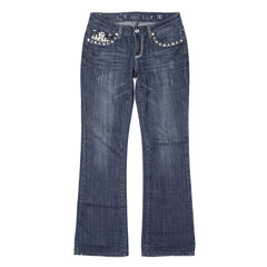 L.A. Idol USA Jeans Flared Marineblau Damen Baumwolle, Elastan – Vorderansicht