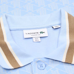 Lacoste Polo Casual Hellblau Weiß Herren Baumwolle – Nahaufnahme-3