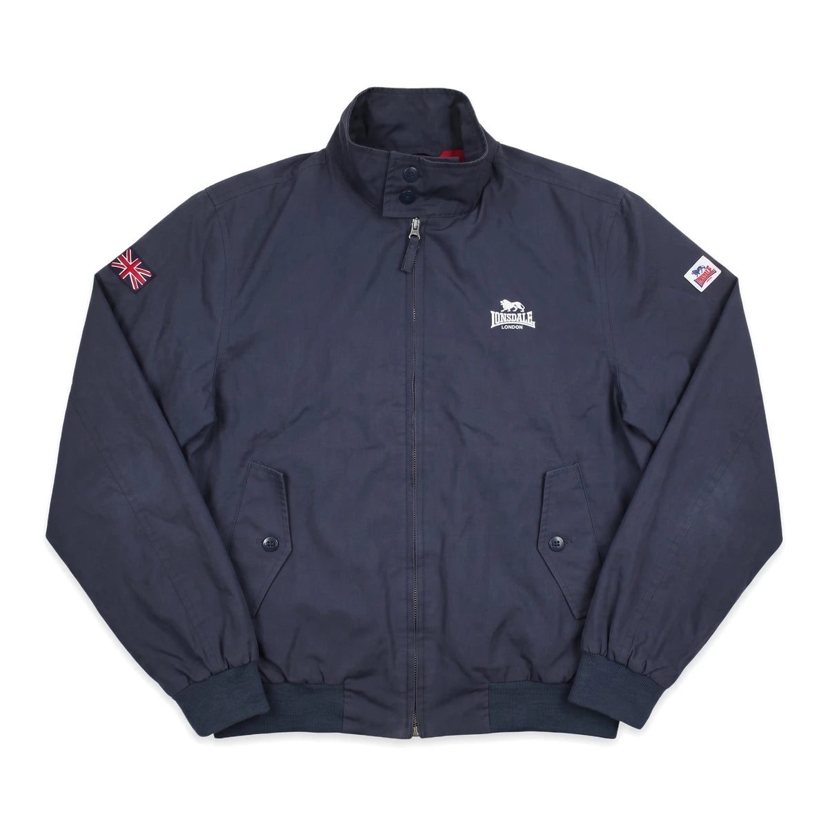 Lonsdale Jacke Casual Marineblau Rot Herren Baumwolle – Vorderansicht