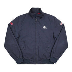 Lonsdale Jacke Casual Marineblau Rot Herren Baumwolle – Vorderansicht