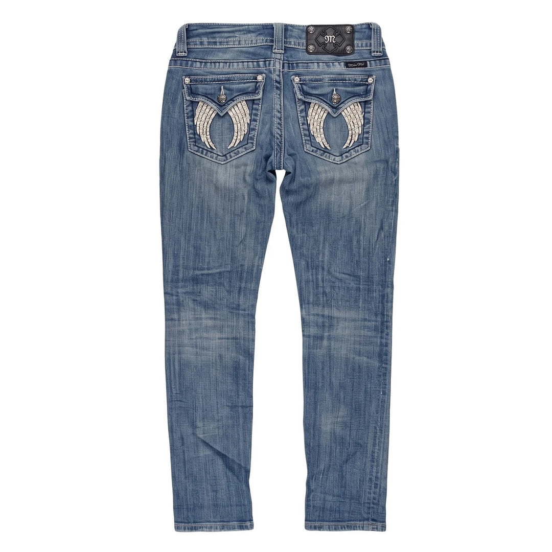 Miss Me Jeans Skinny Blau Damen Baumwolle – Rückseite