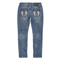 Miss Me Jeans Skinny Blau Damen Baumwolle – Rückseite
