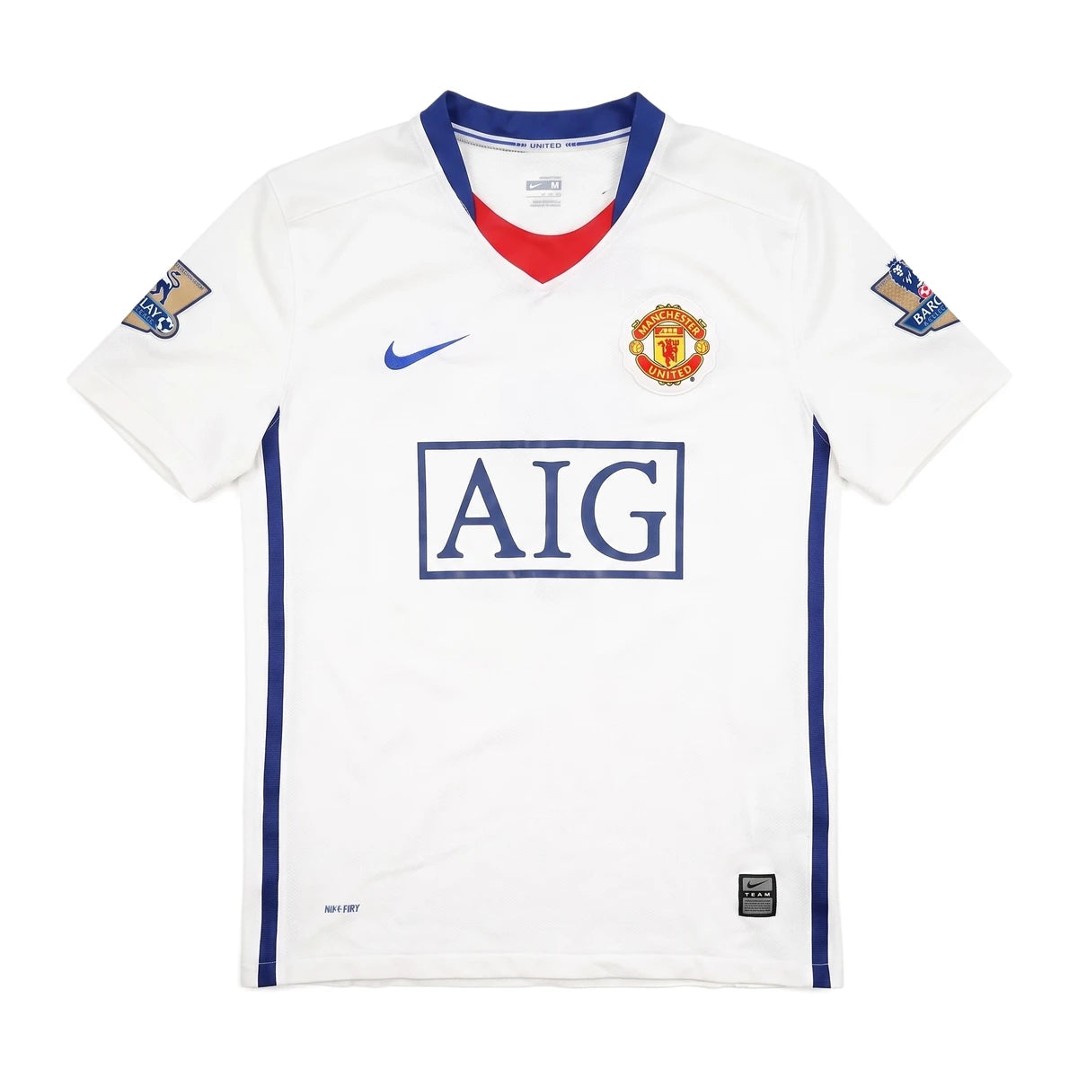 Nike T-Shirt Fußballverein Weiß Blau Herren Polyester – Vorderansicht